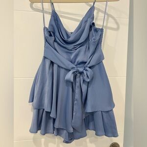 Baby blue satin romper - M